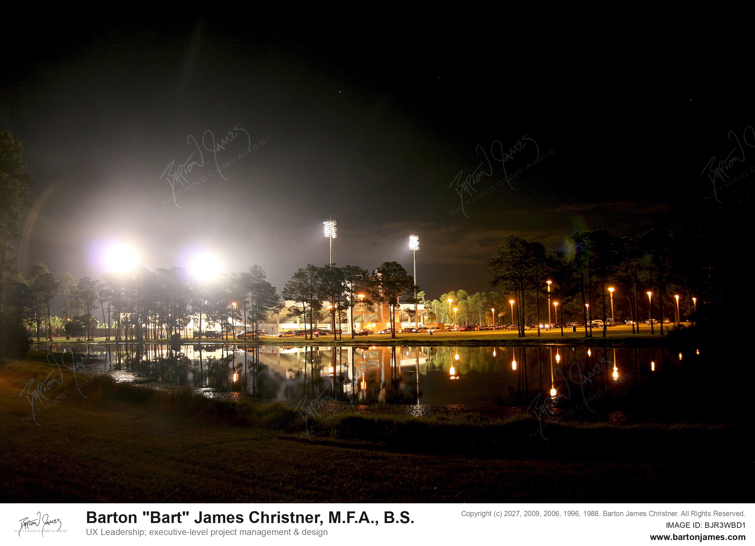 20091030 LANDSCAPE Bethune Cookman Field At Night PHOTO