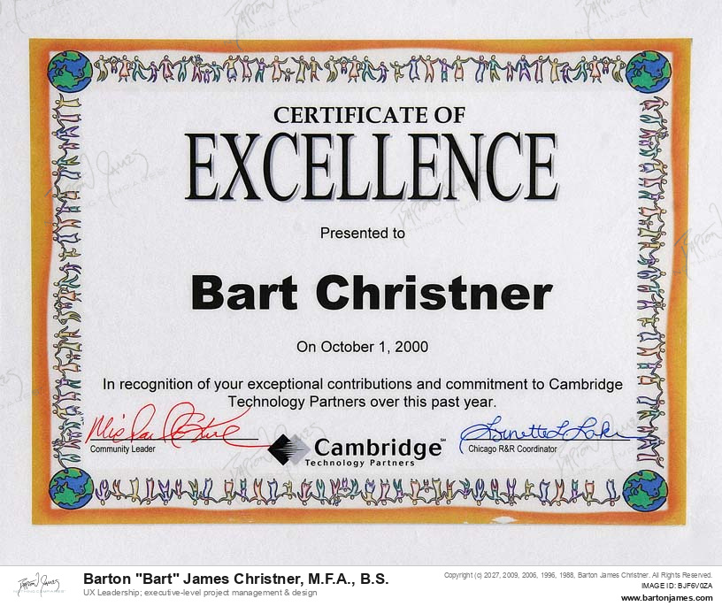 20001001 EXCELLENCE Contribution Committment AWARD