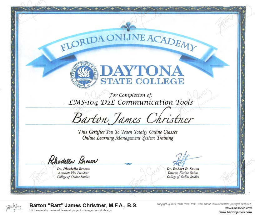 20080801 CERTIFIED LMS104D2LCommunication Tools CERTIFICATE