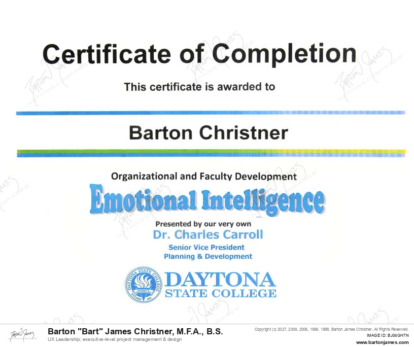 20081118 CERTIFIED Emotional Intelligence CERTIFICATE