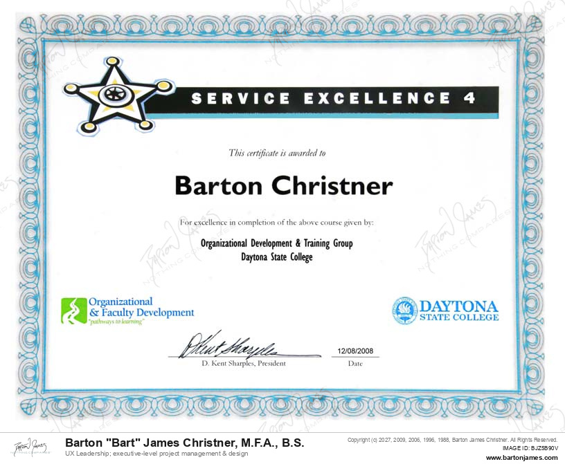 20081208 CERTIFIED Dazzle Em4Service Excellence CERTIFICATE