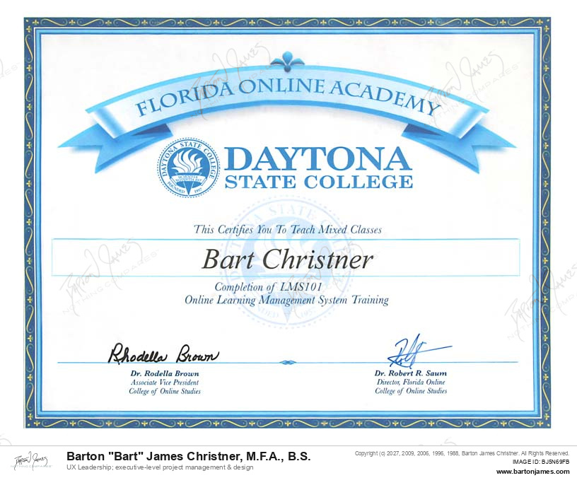 20090115 CERTIFIED LMS101Introduction To D2L CERTIFICATE