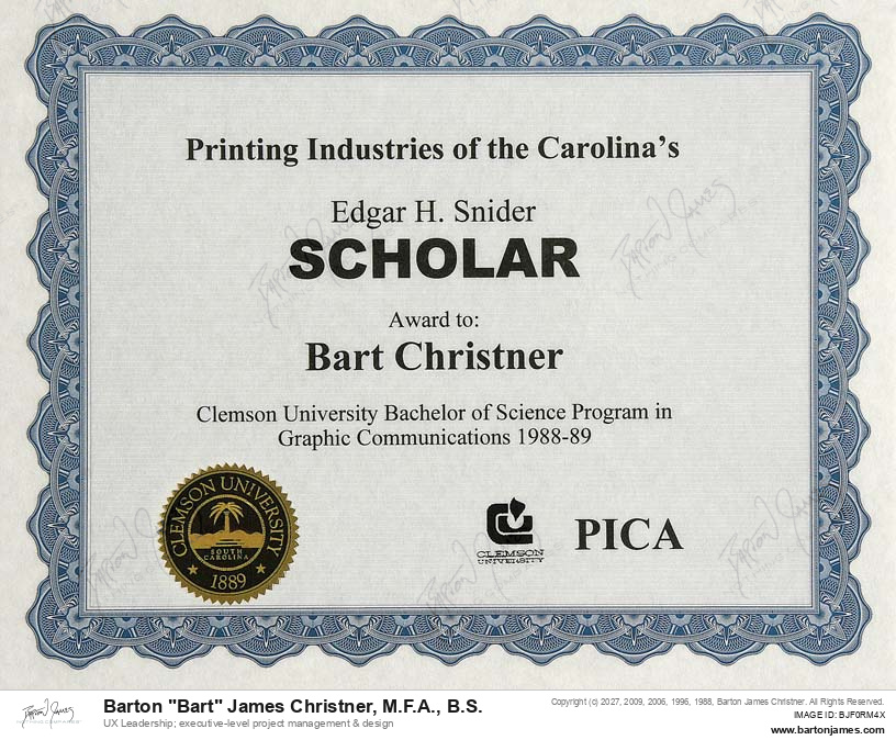 19880601 SCHOLARSHIP Edgar Snider SCHOLAR