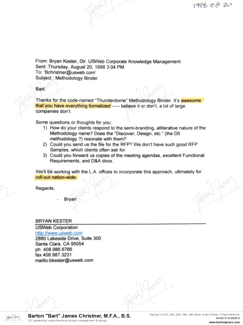 19980820 THANKS Bryan Kester EMAIL