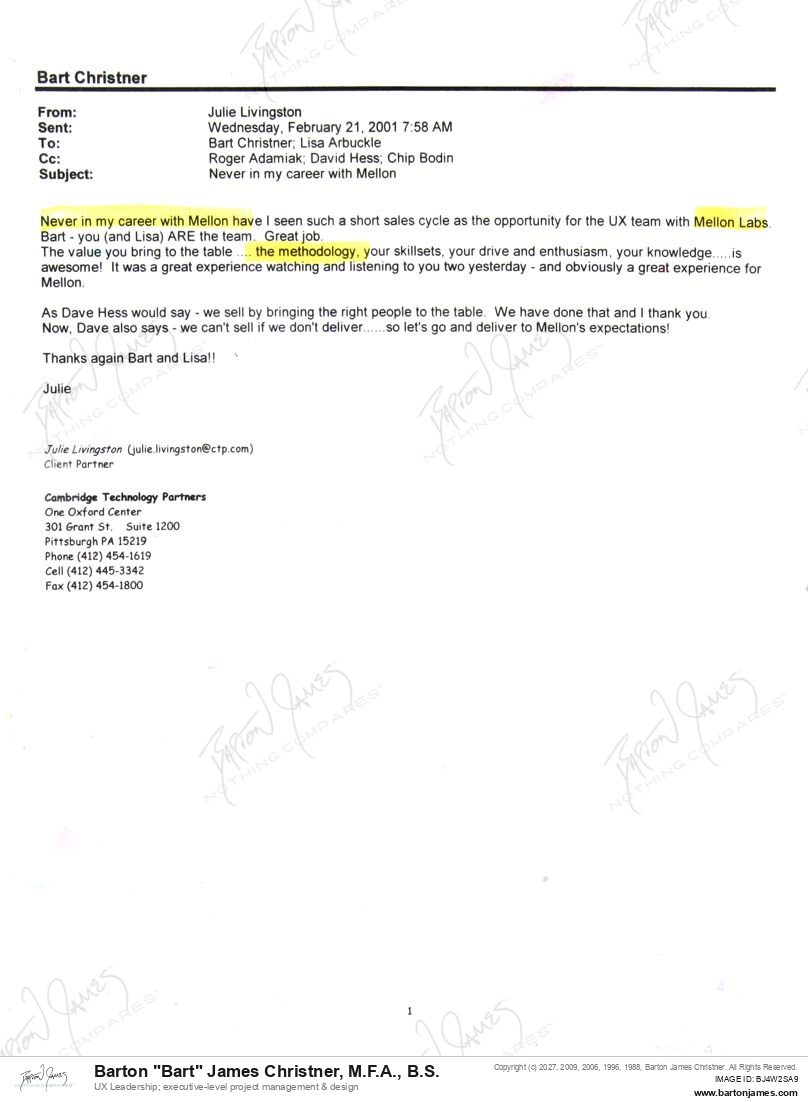 20010221 RECOGNIZE Julie Livingston EMAIL