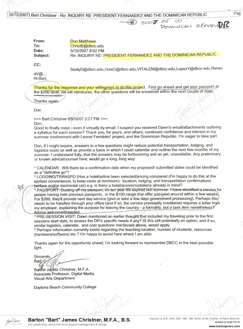 20070510 THANKS Don Matthews EMAIL