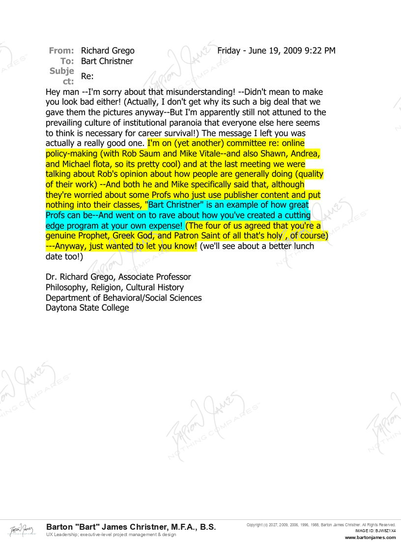 20090619 COMMEND Rich Grego EMAIL