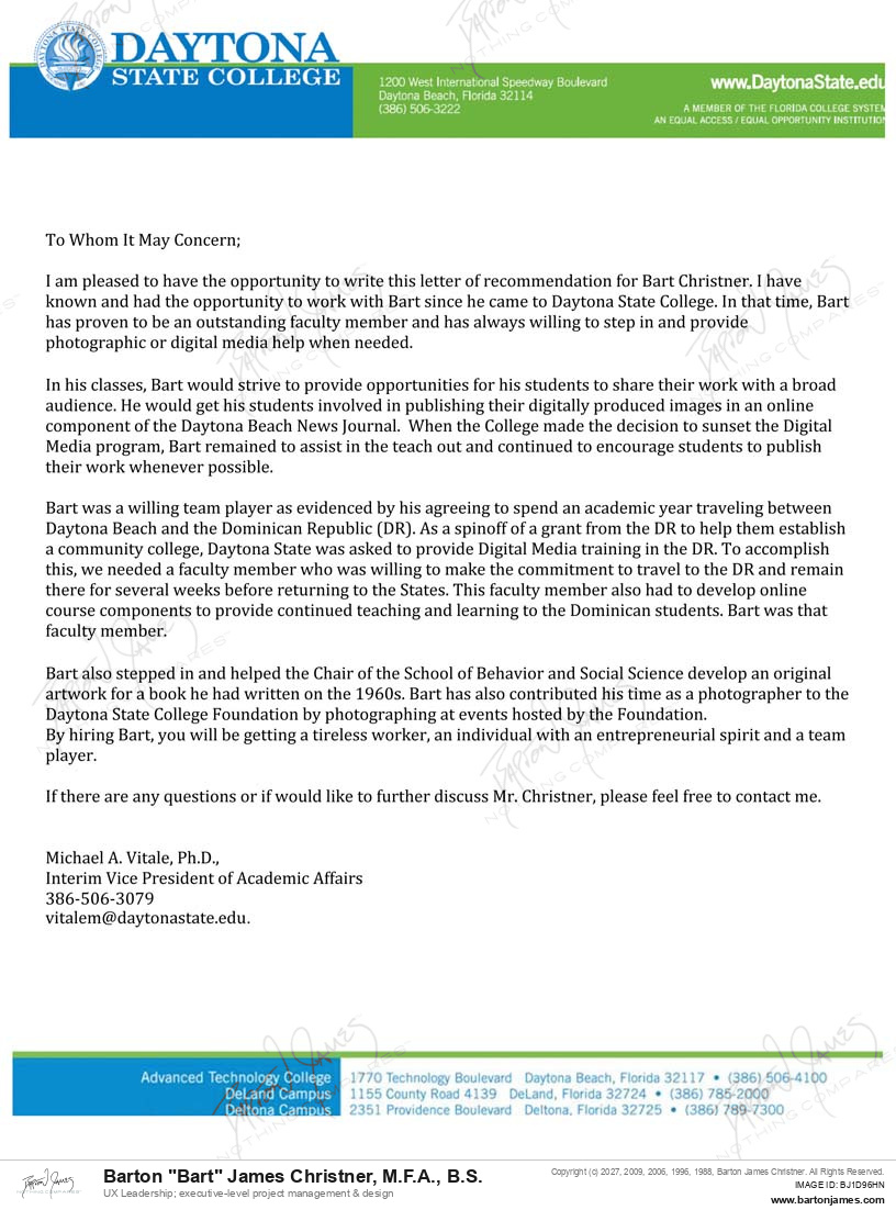 20110411 COMMEND Mike Vitale LETTER