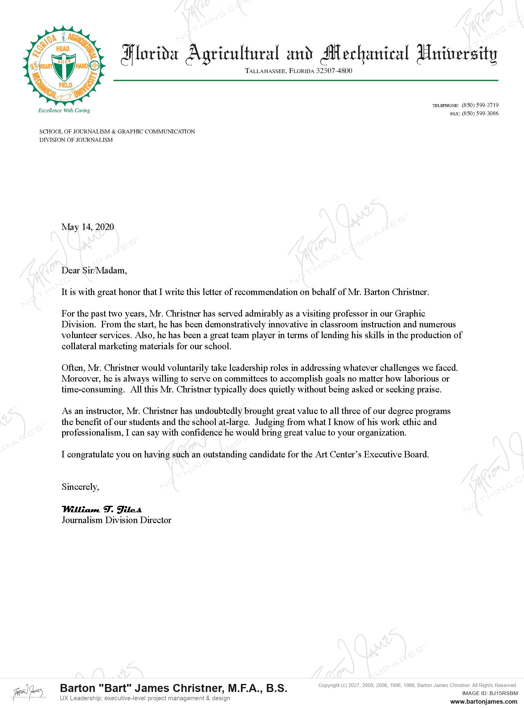 20200514 COMMEND William Jiles LETTER