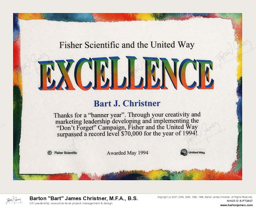 19940301 EXCELLENCE Dont Forget Campaign AWARD