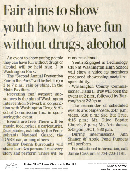 20050726 CASSIUM Fair Aims Without Drugs NEWSPAPER