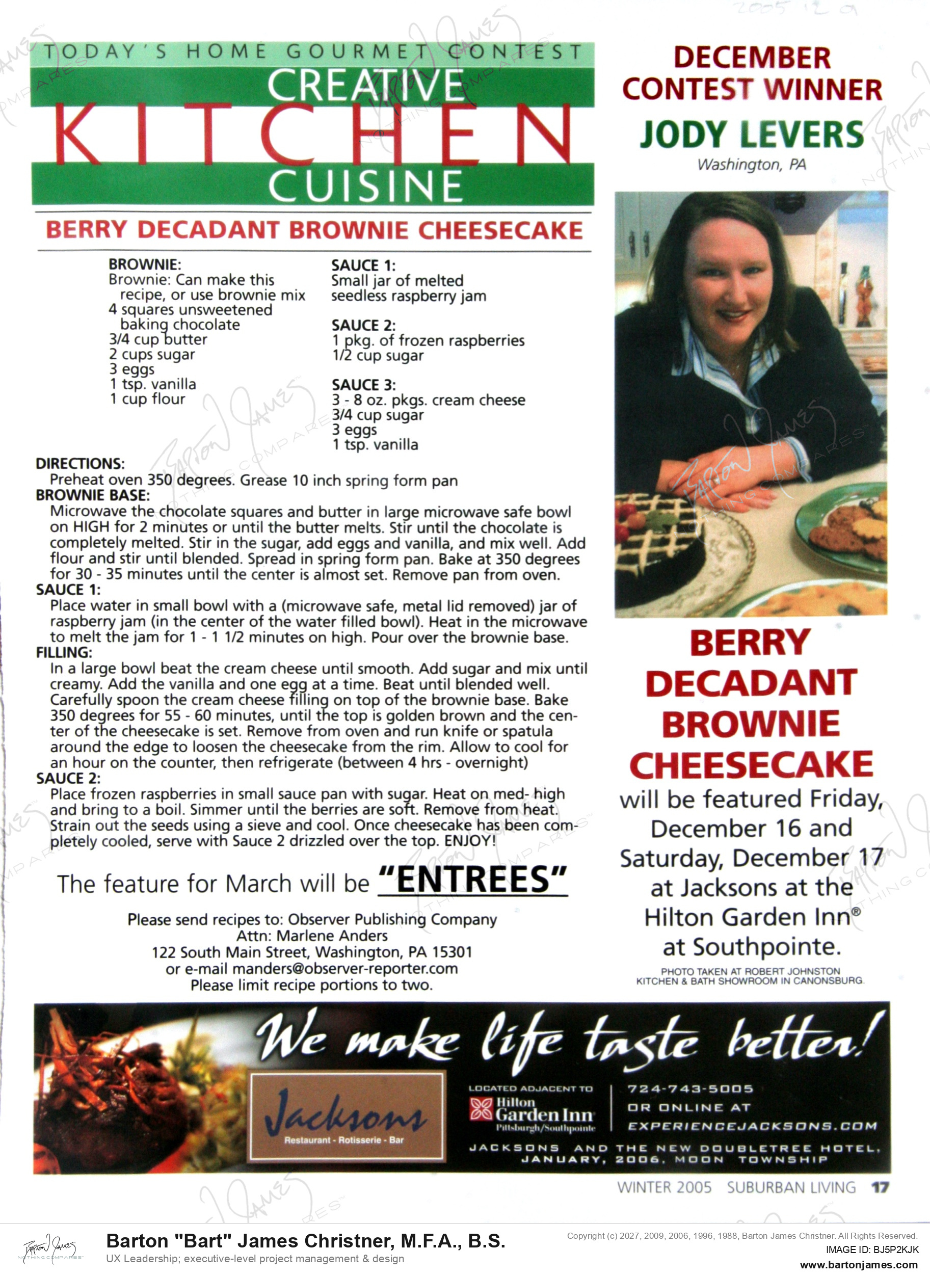 20051201 LEVERS Creative Cuisine MAGAZINE
