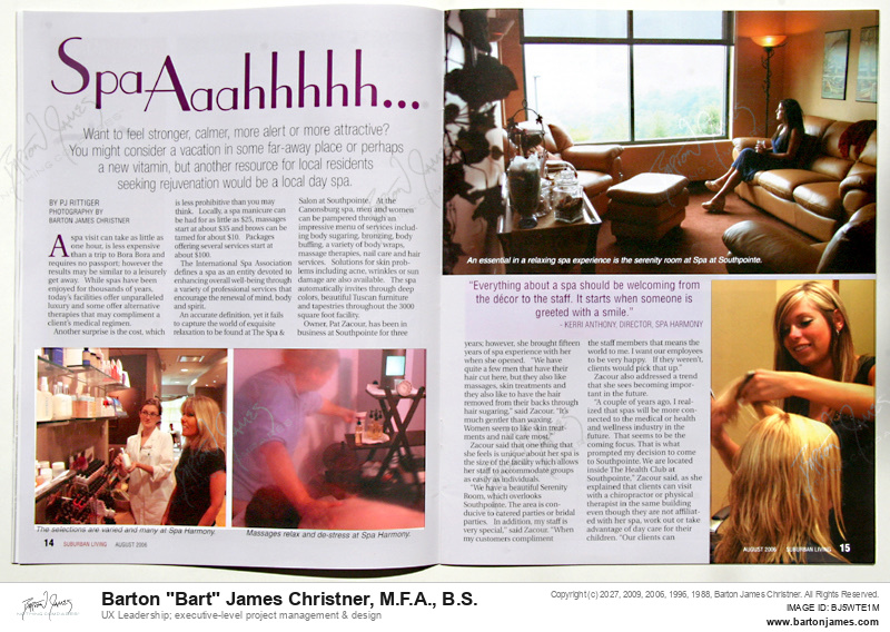 20060801 RITTIGER Spa Aaahhhhh MAGAZINE