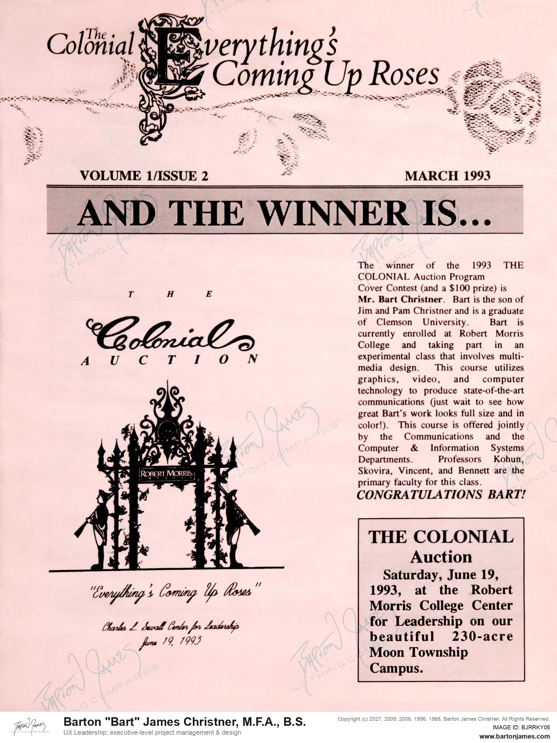 19930301 MERLINO And The Winner Is NEWSLETTER