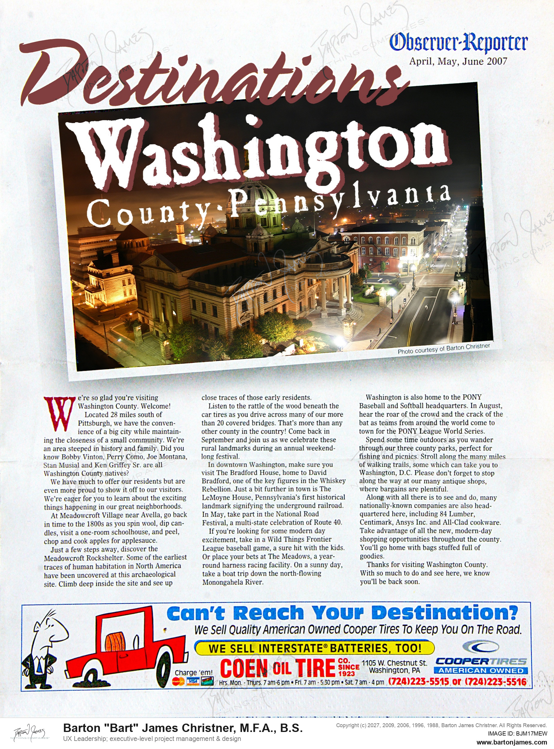 20070401 MILLER Destinations Washington NEWSPAPER