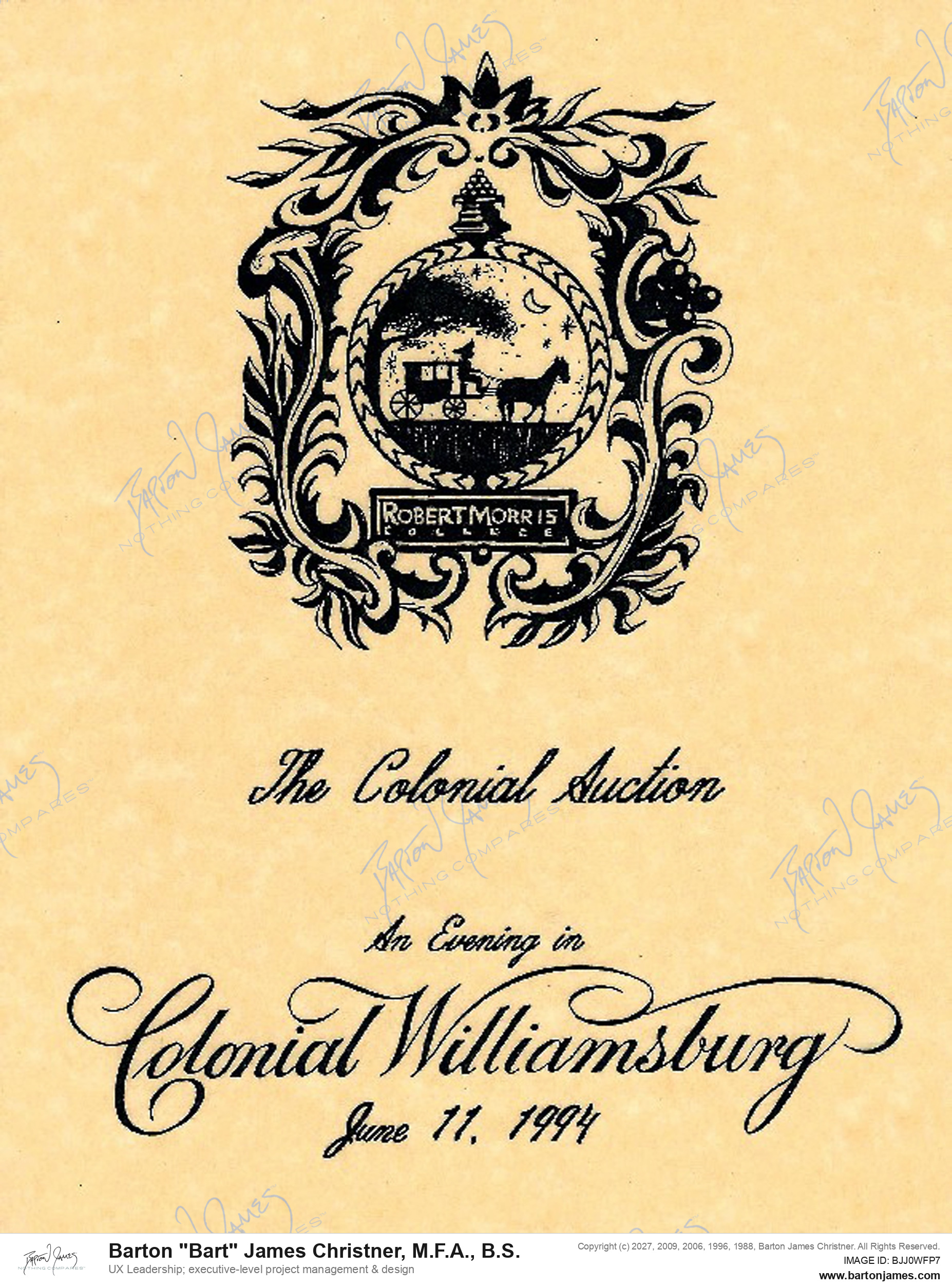 19940611 CHRISTNER Colonial Williamsburg PROGRAM