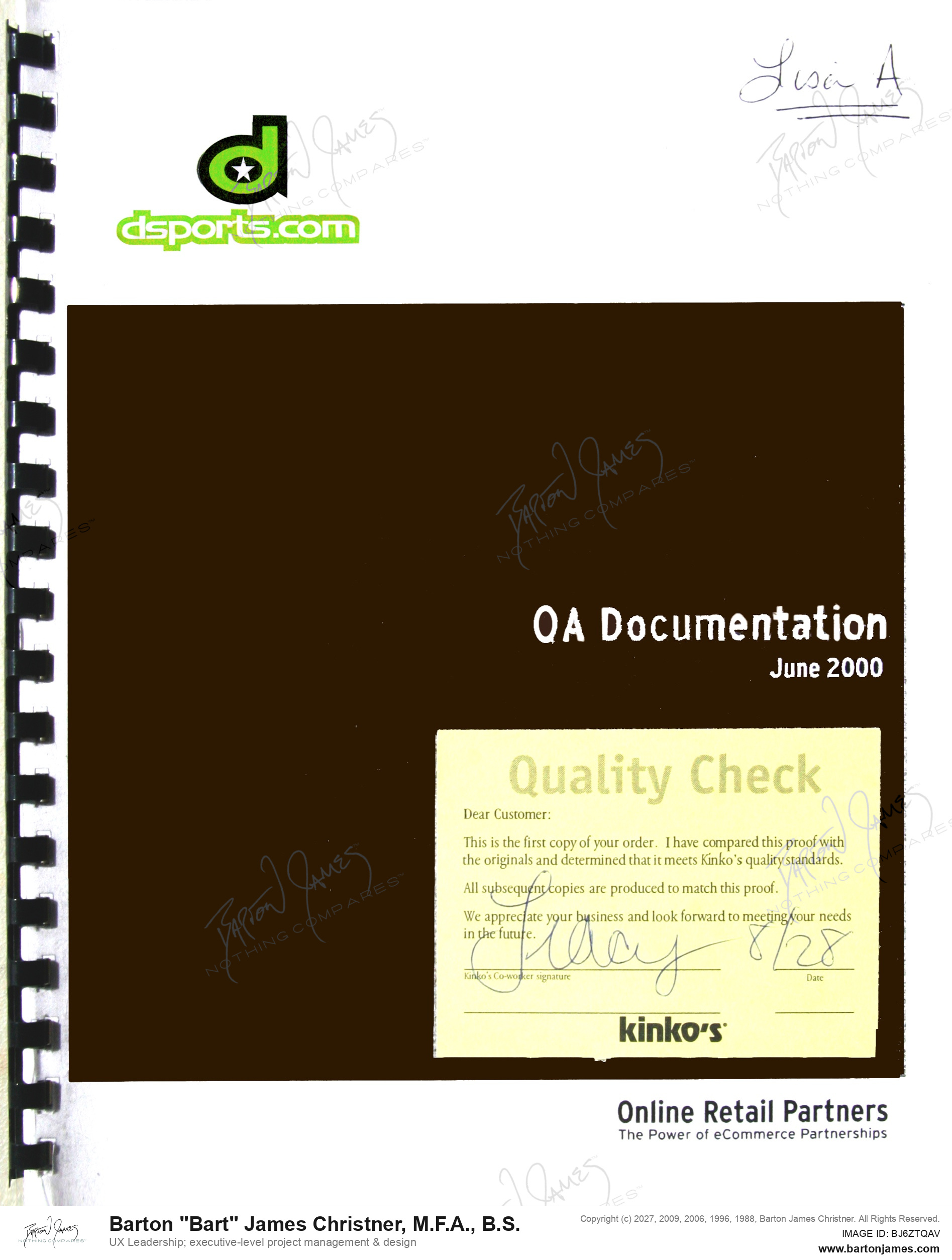 20000828 ARBUCKLE QADocumentation RESEARCH