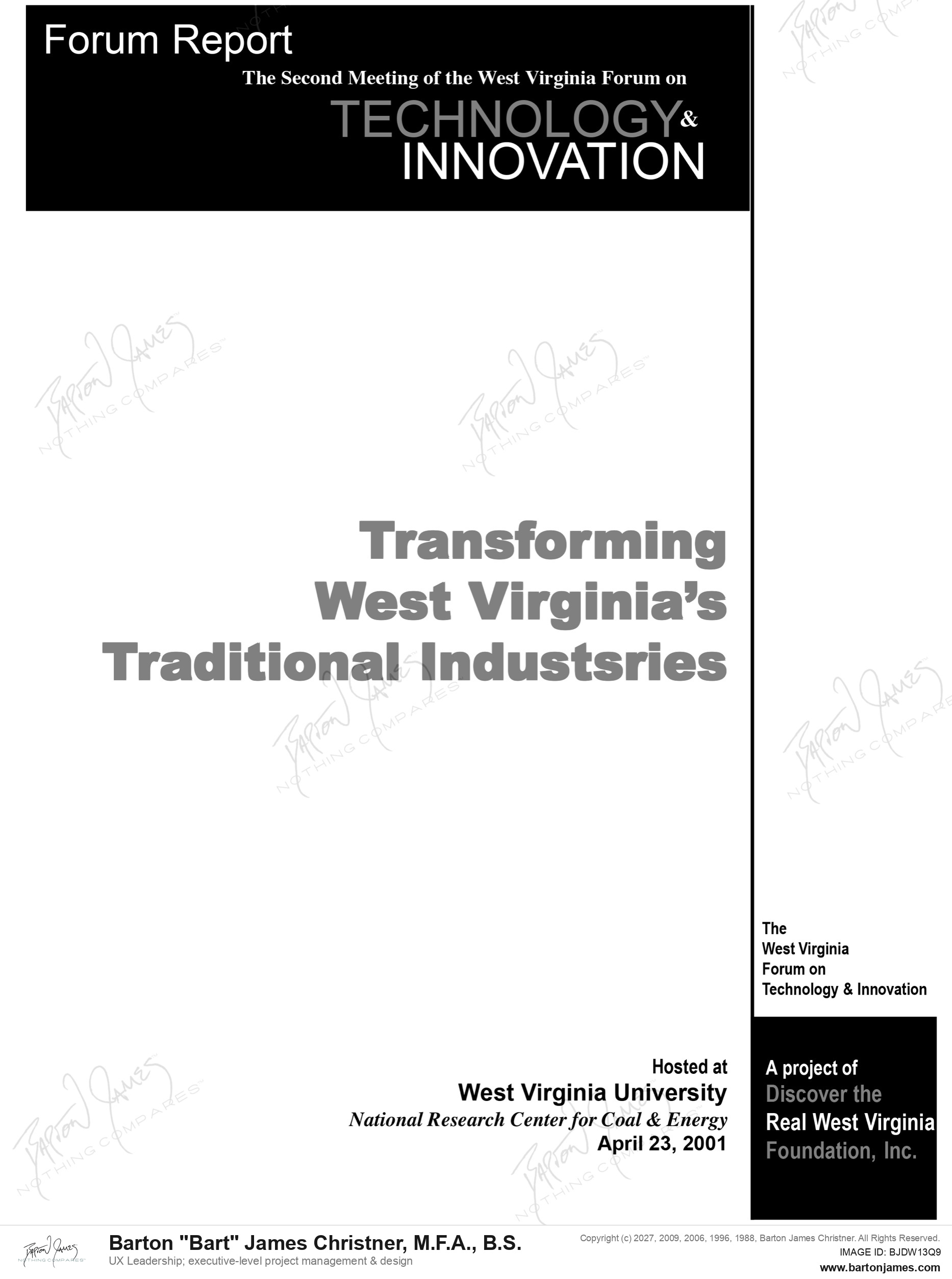20010423 ROCKEFELLER Tech Forum Report Cover RESEARCH